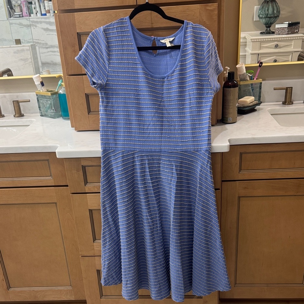 Matilda Jane periwinkle Dress with grey Dashes